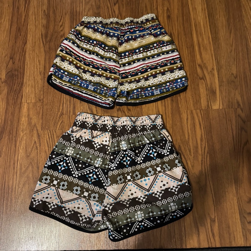 Boho Printed Elastic Waist Women’s Shorts - Olive & Multi - Picture 2 of 6